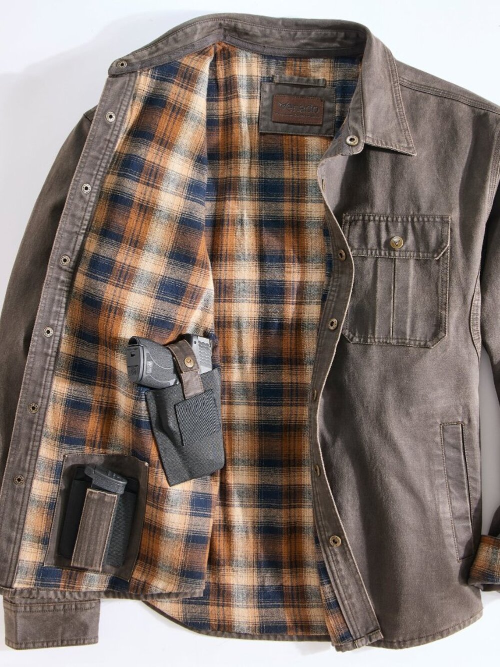 Bountyman Concealed Carry Shirt Jacket - Brown | 2XLT